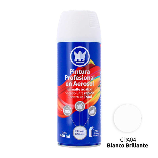 Pintura acrílica en aerosol blanco brillante 400 ml CPA04 Corona