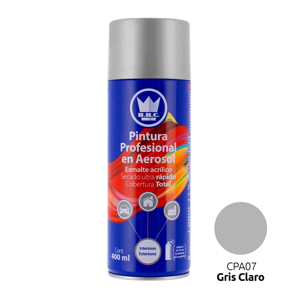 Pintura acrílica en aerosol gris claro 400 ml CPA07 Corona