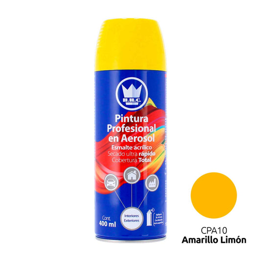 Pintura acrílica en aerosol amarillo limón (tráfico) 400 ml CPA10 Corona