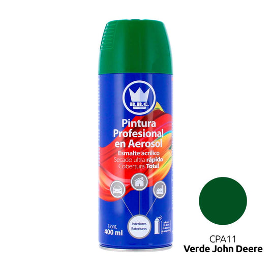 Pintura acrílica en aerosol verde John Deere 400 ml CPA11 Corona