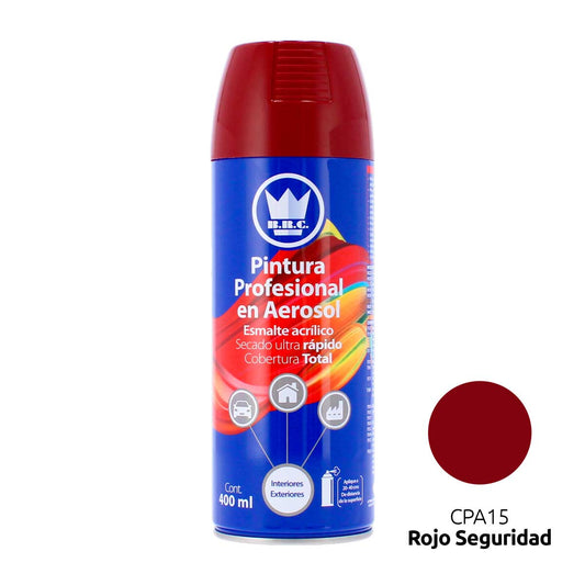 Pintura acrílica en aerosol rojo seguridad 400 ml CPA15 Corona