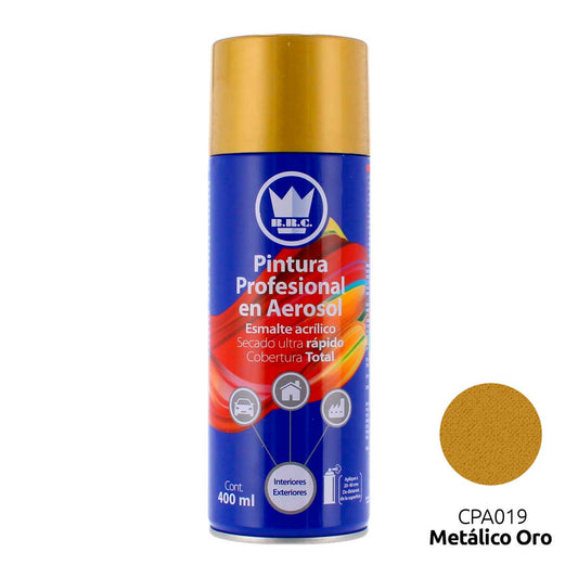 Pintura acrílica en aerosol oro metálico 400 ml CPA19 Corona