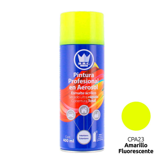 Pintura acrílica en aerosol amarillo fluorescente 400 ml CPA23 Corona