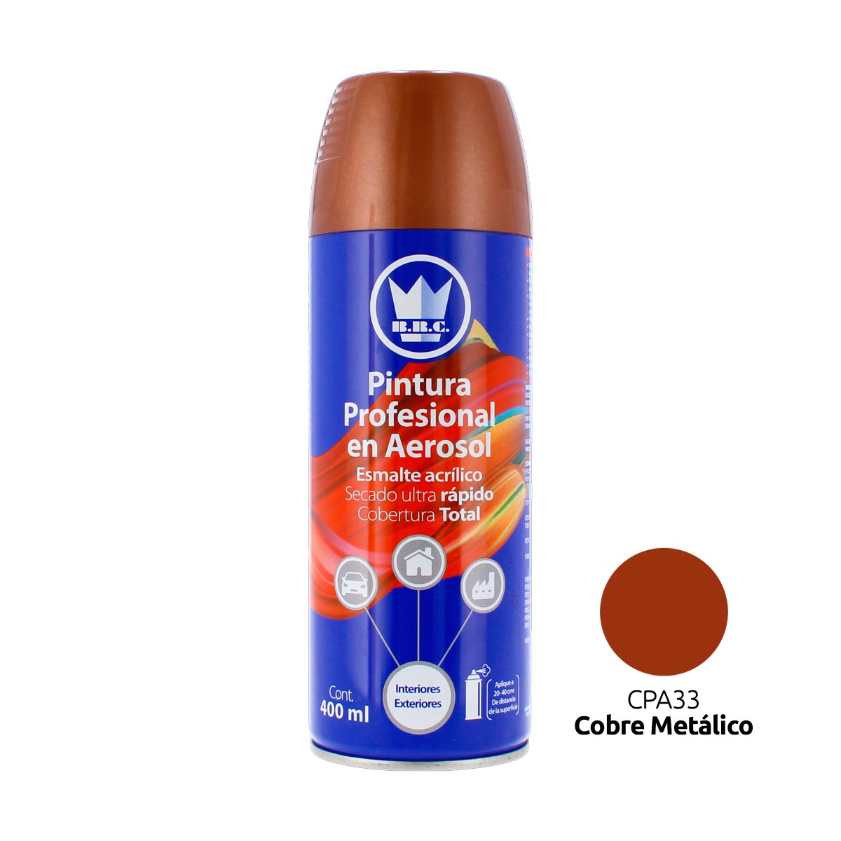 Pintura acrílica en aerosol cobre metálico 400 ml CPA33 Corona