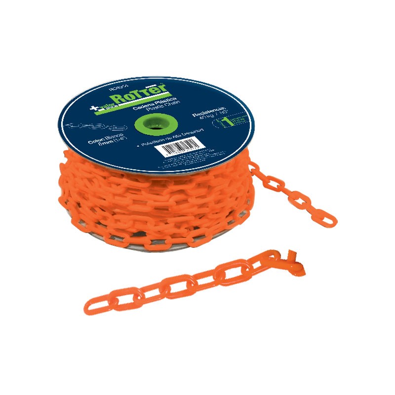 Cadena naranja de plástico 5/16" Rotter