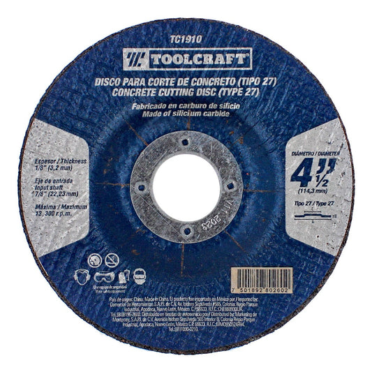 Disco para corte de concreto 4-1/2" TC1910 Toolcraft