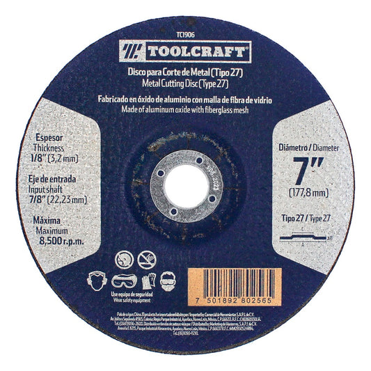 Disco para corte de metal 7" TC1906 Toolcraft
