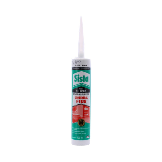 Silicón negro de uso general F109 Sista