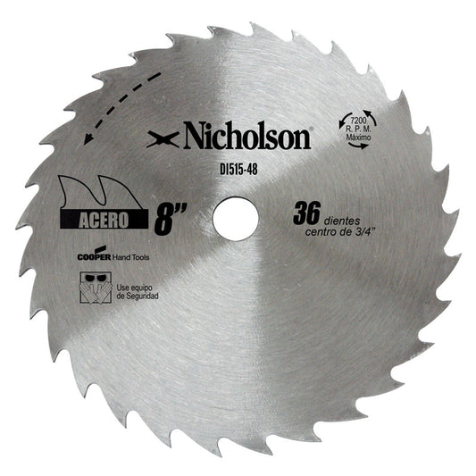 Sierra circular de diente grueso 8" Nicholson