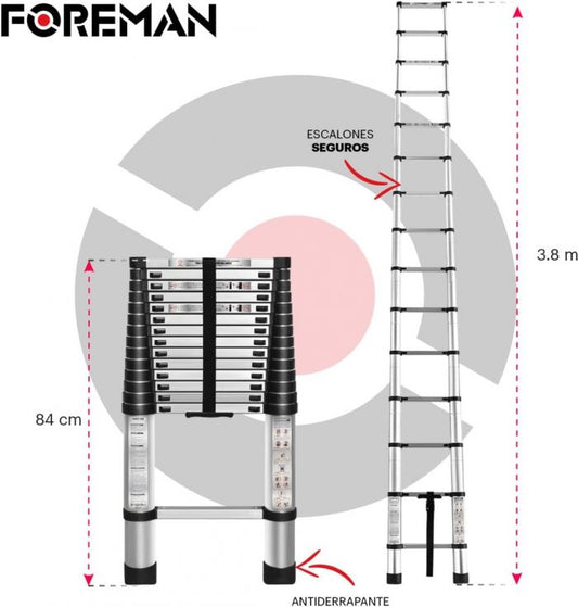 Escalera Telescópica 3.8M FO-ET Foreman