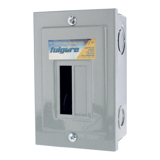 Centro de carga de 2 unidades 70 Amp de sobreponer FU1019 Fulgore