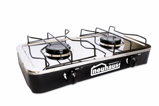 Estufa de mesa de 2 Quemadores Acero Inoxidable NEUHAUS