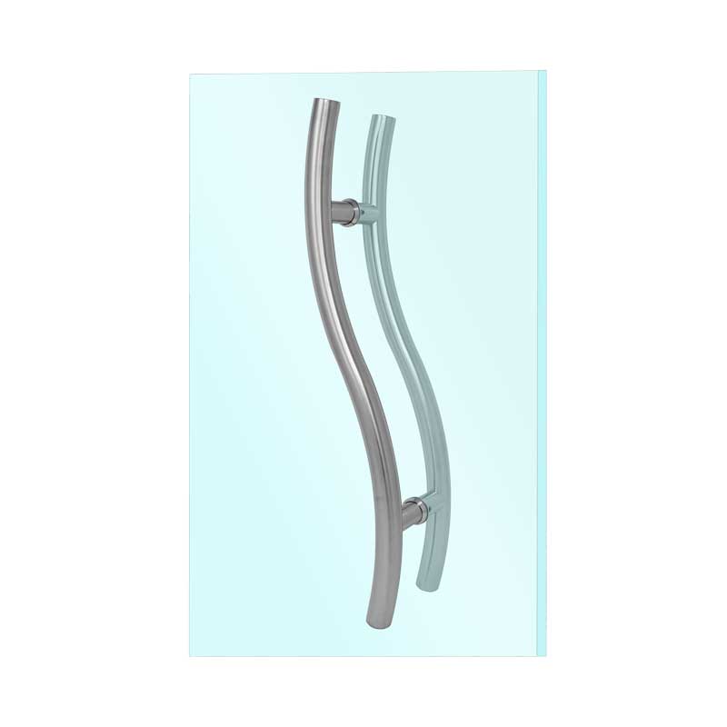 Jaladera tipo "S" para puertas de cristal satinada BRK347 Bruken