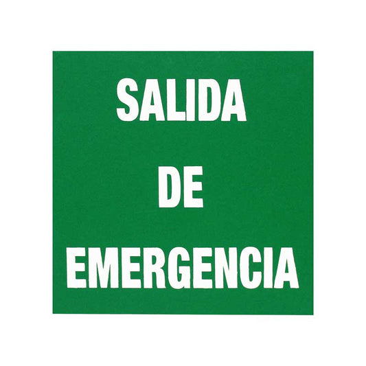 Letrero Salida de Emergencia 18 x 18 cm fotoluminiscente
