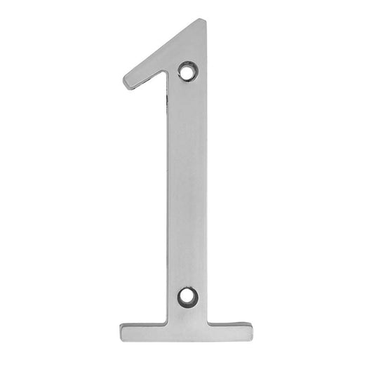 Numero decorativo 1 de 4" niquel satinado Ashico