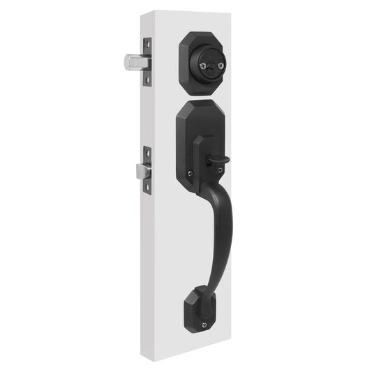Cerradura para entrada principal negro mate Security Ashico