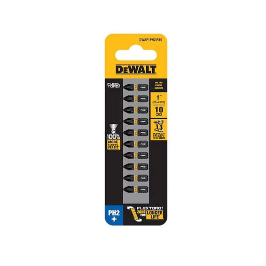Juego 10 Puntas Phillips PH2 DWA1PH2IR10 DeWalt