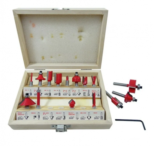 Juego de brocas para Router de Carburo 15 Pz 284112 Obi