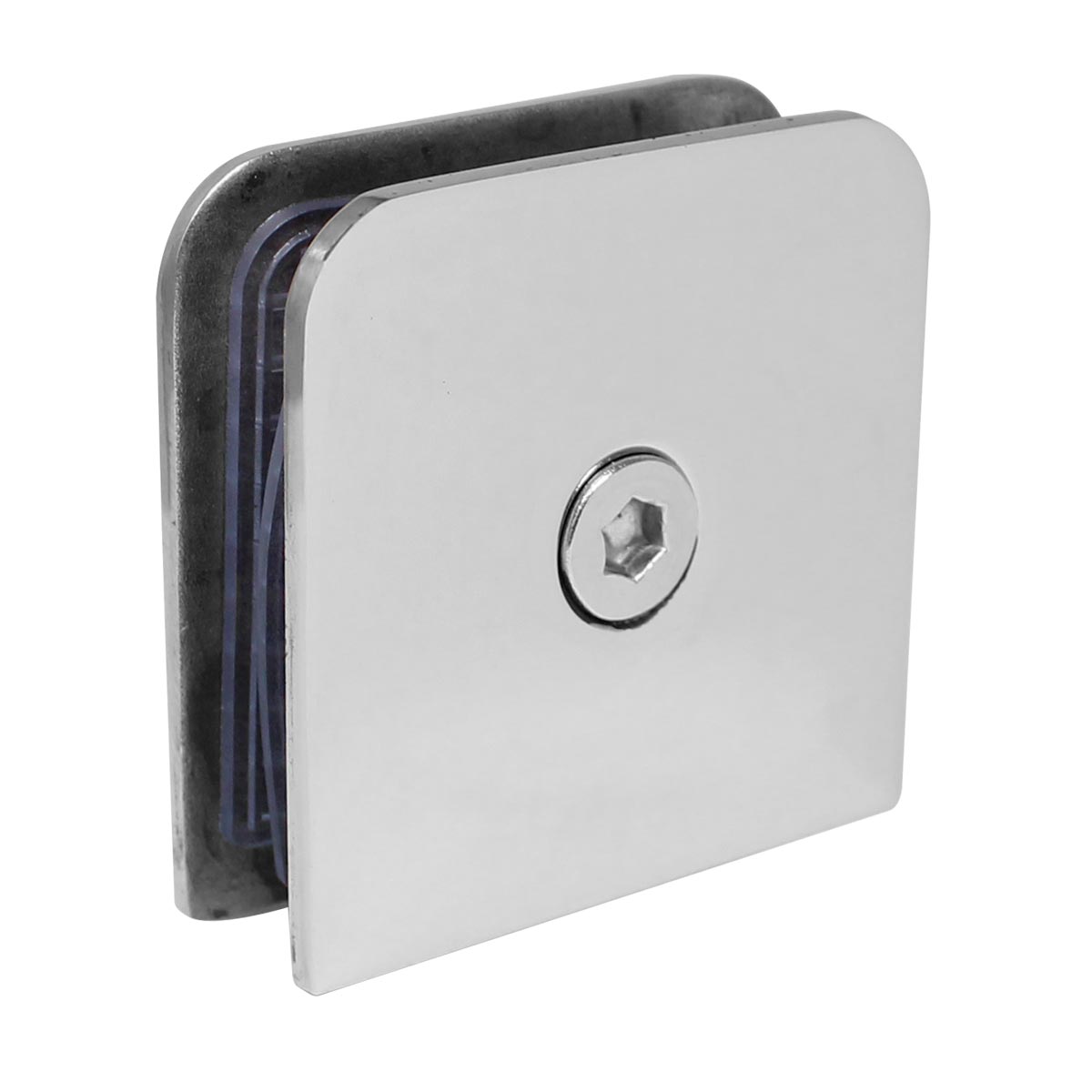 Clip cuadrado para cristal fijo cromo K-518-C Axcent