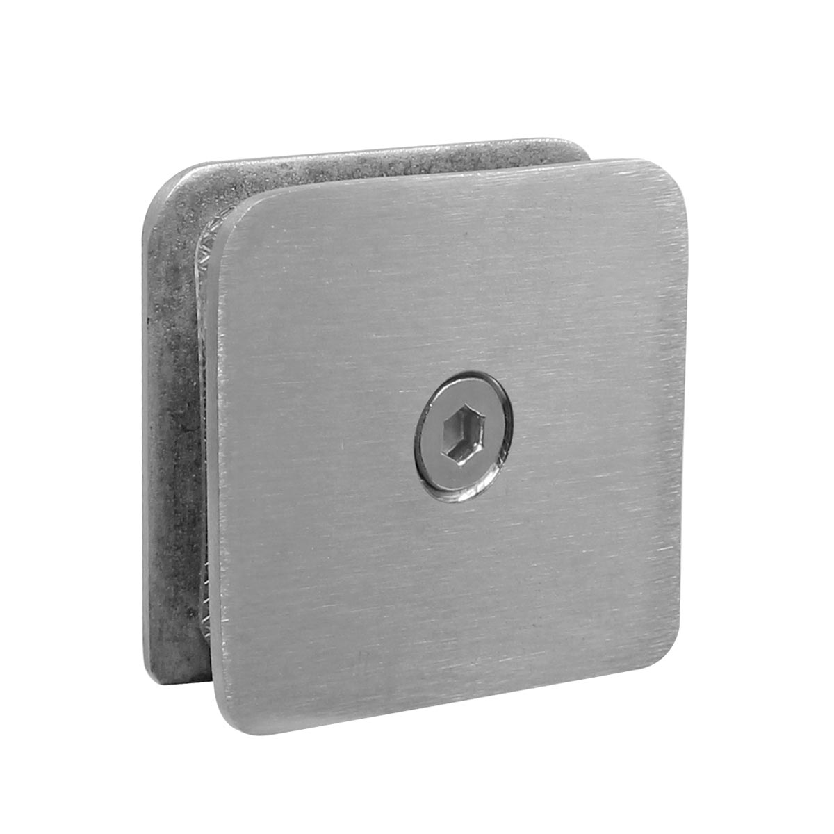 Clip cuadrado para cristal fijo níquel satín K-518 Axcent