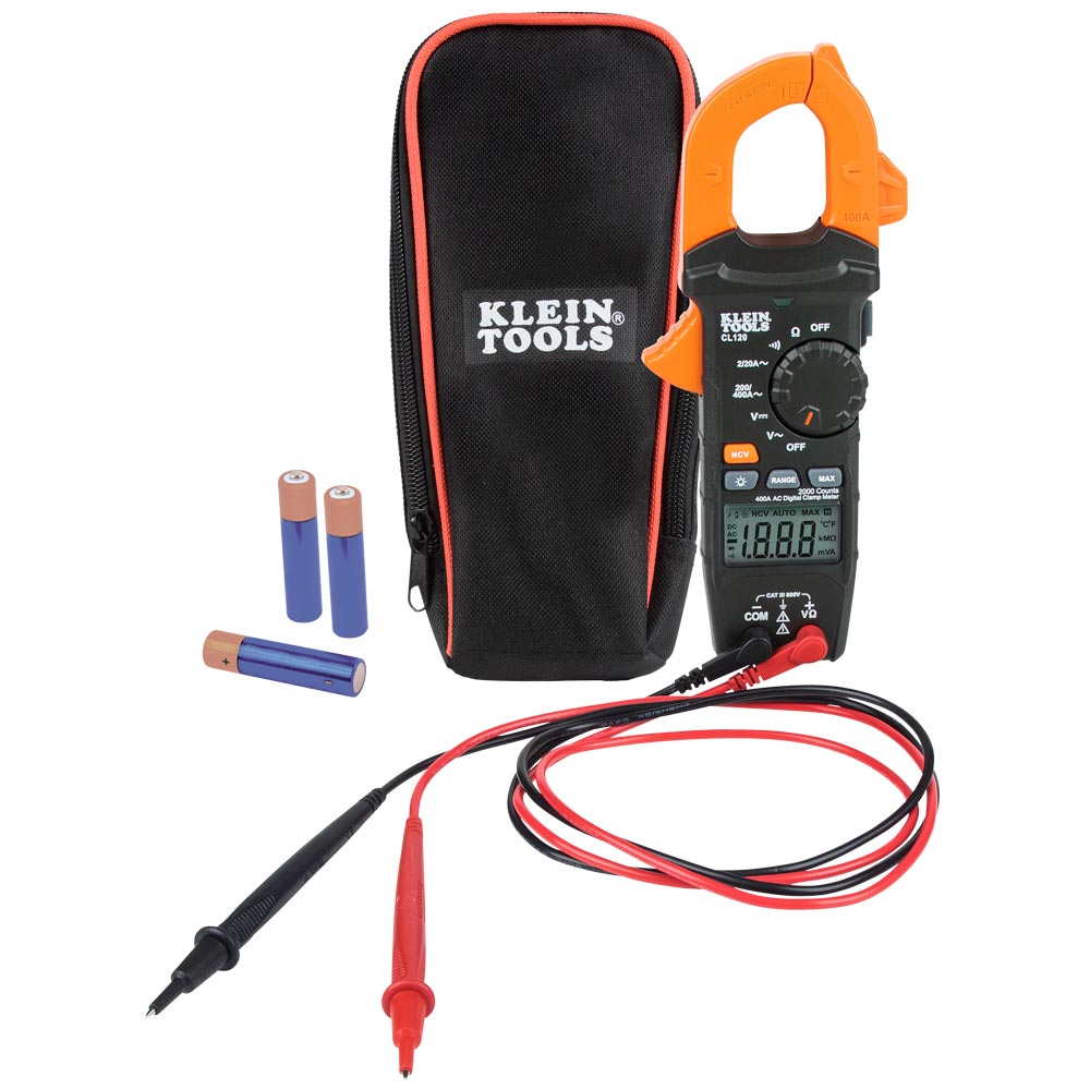 Multímetro digital de gancho de rango automático de 400 A CA CL120 Klein Tools