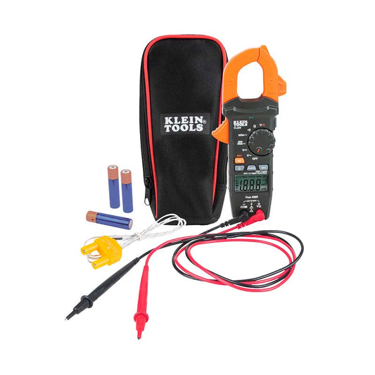 Multímetro de gancho de rango automático de 400 A CA con medidor de temperatura CL220 Klein Tools