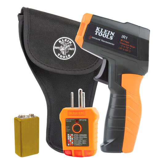 Kit de Termómetro infrarrojo y probador de receptáculo GFCI IR1KIT Klein Tools