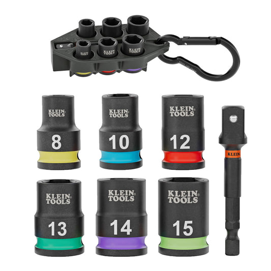 Juego de dados de impacto portátiles milimétricos 7 piezas 33808M Klein Tools