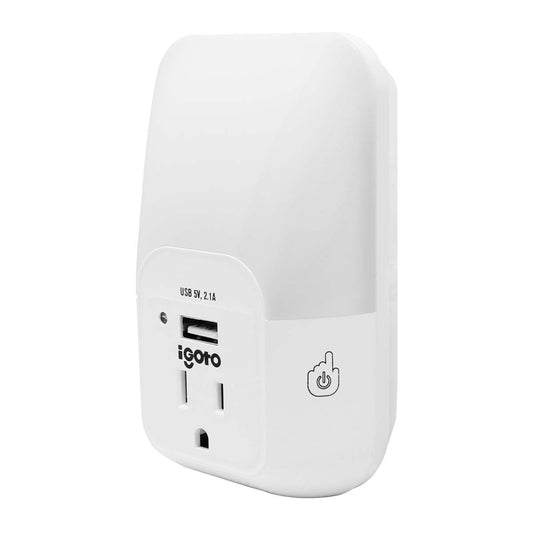 Lampara luz de noche con contacto y salida USB LE02 Igoto
