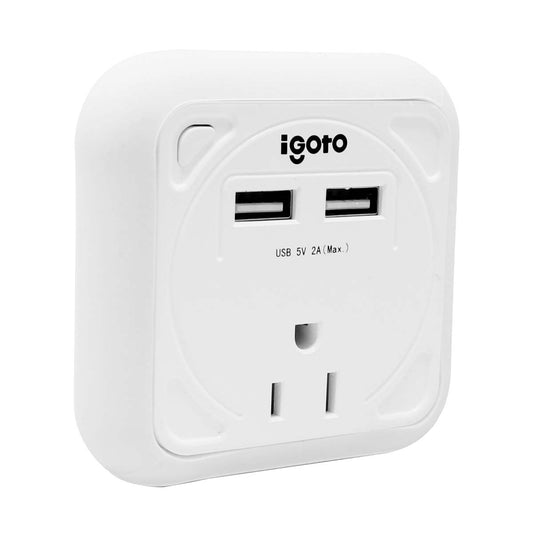Lampara Luz de noche con contacto y salida USB LE04 Igoto