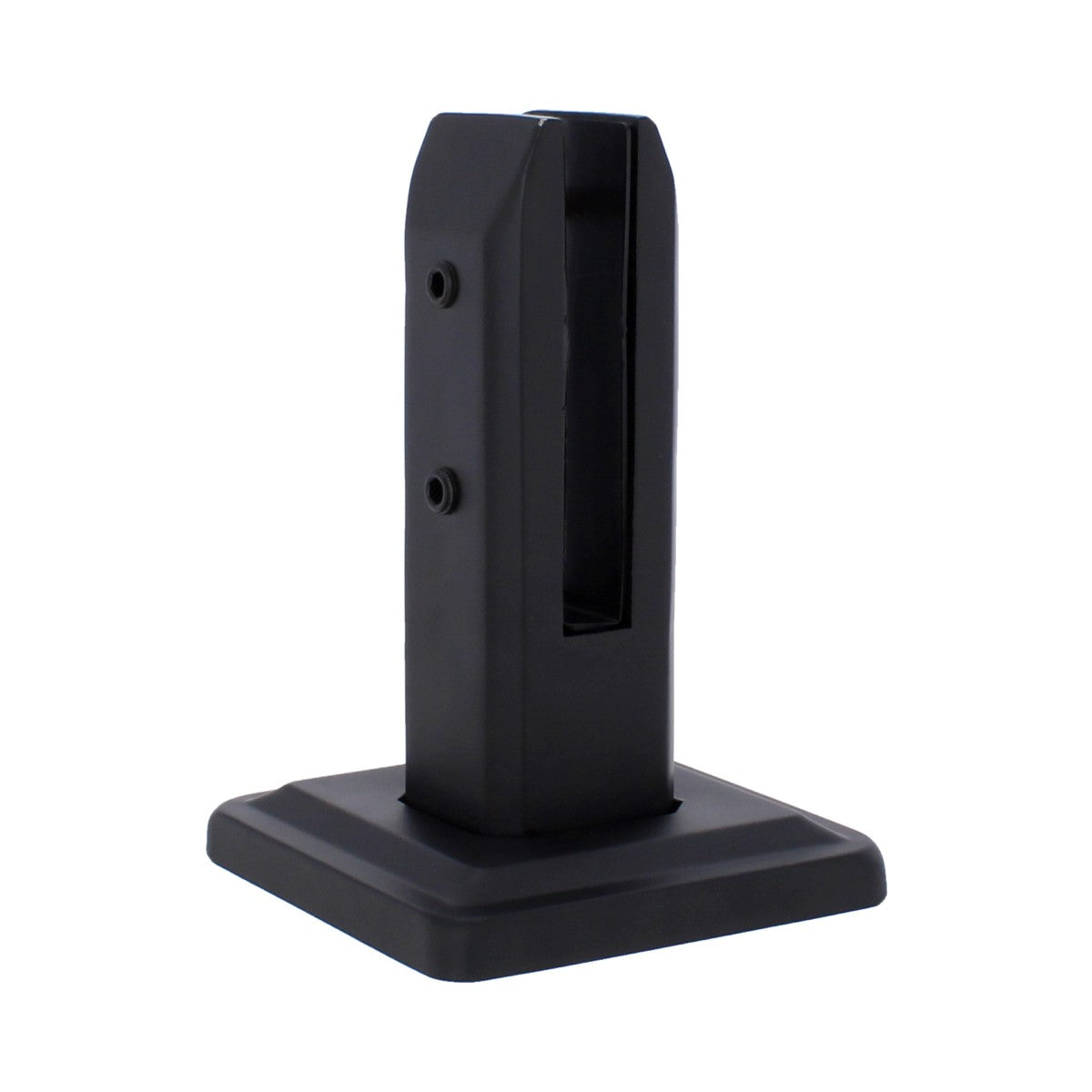 Grapa rectangular negra para barandales de vidrio Axcent