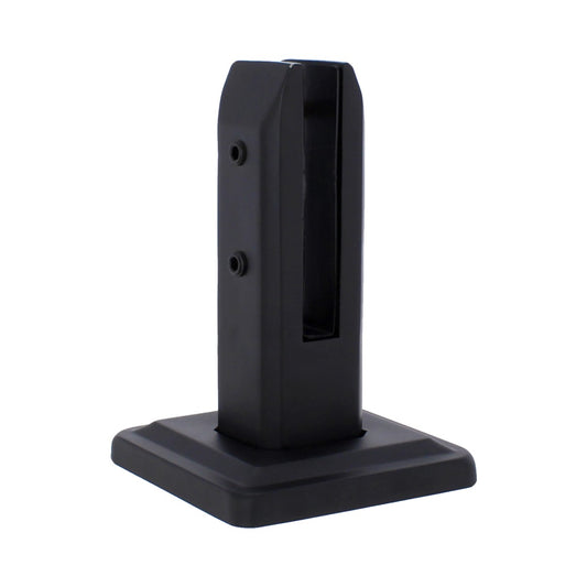Grapa rectangular negra para barandales de vidrio Axcent