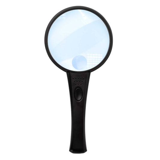 Lupa de vidrio 90 mm con luz LED MO-014 Verden