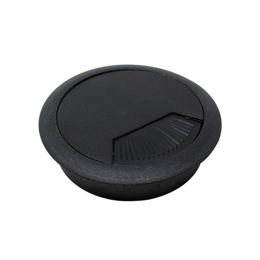 Pasa cables negro para escritorio con tapa 52 mm Organización MZ