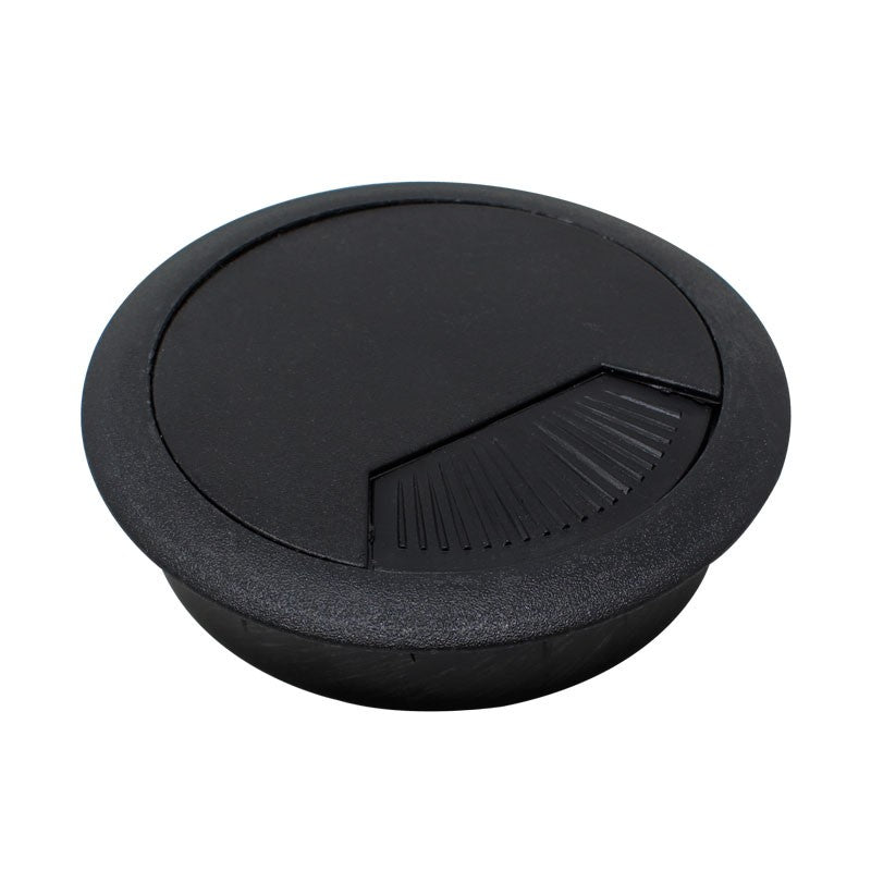 Pasa cables negro para escritorio con tapa 60 mm Organización MZ