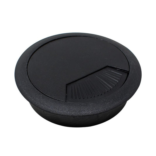 Pasa cables negro para escritorio con tapa 60 mm Organización MZ