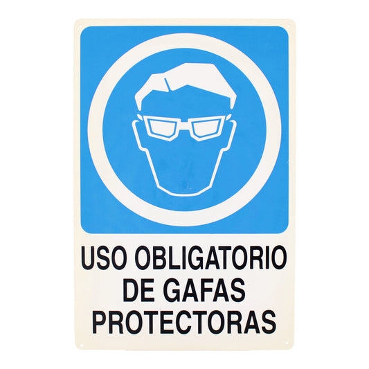 Señalamiento "Uso obligatorio de gafas" 30 x 45 cm