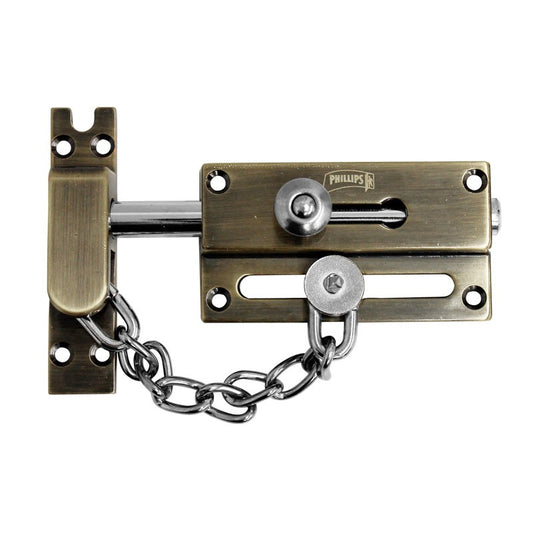 Pasador con cadena de seguridad latón antiguo 48 Phillips