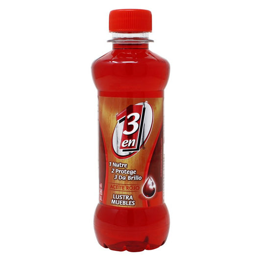 Aceite rojo lustrador para muebles 240 ml 3 en 1