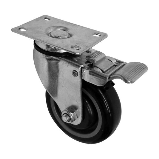 Rodaja para carrito de super placa giratoria con freno 4 x 1 1/4" Y-4102-100 Weston