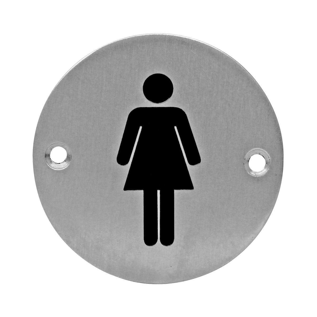 Letrero redondo para WC mujeres acero inoxidable Ashico
