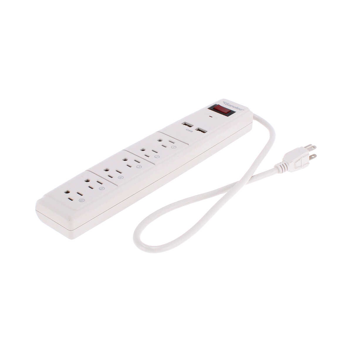 Multicontacto 6 entradas con supresor de picos a 450 Joules 1305 Sanelec