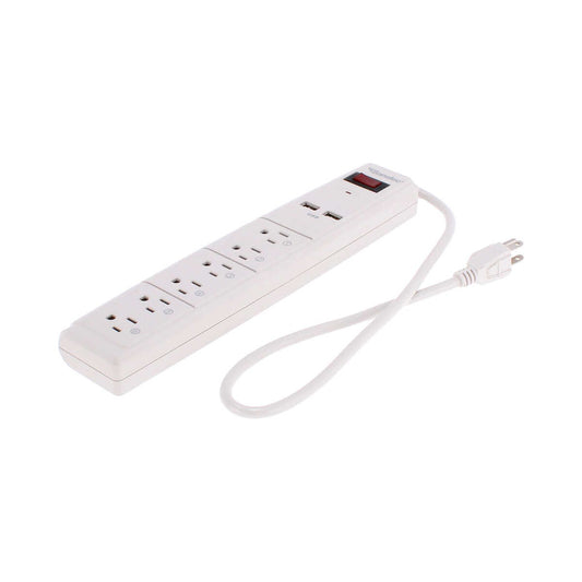 Multicontacto 6 entradas con supresor de picos a 450 Joules 1305 Sanelec