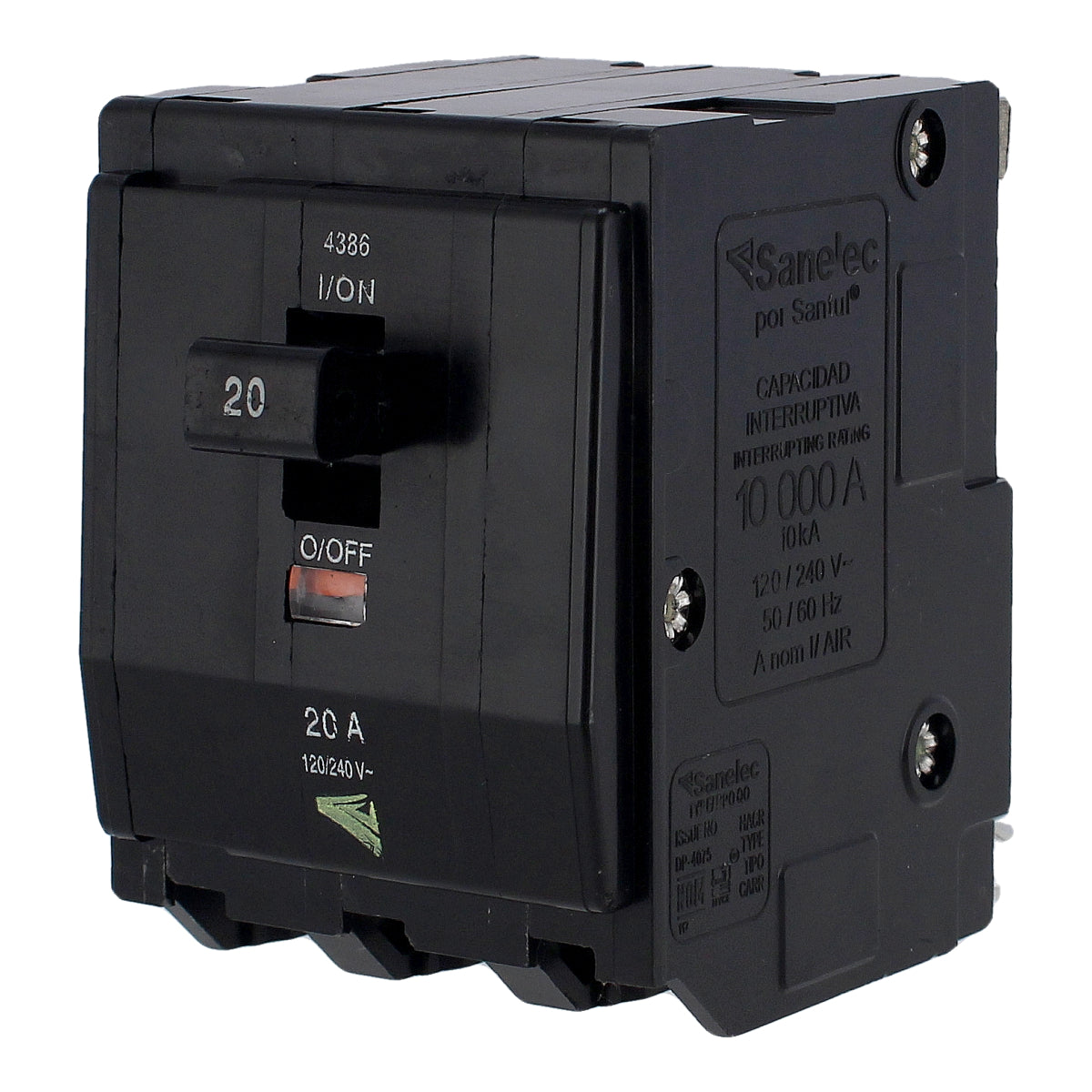 Interruptor termomagnético de 3 polos 20 A 4386 Sanelec