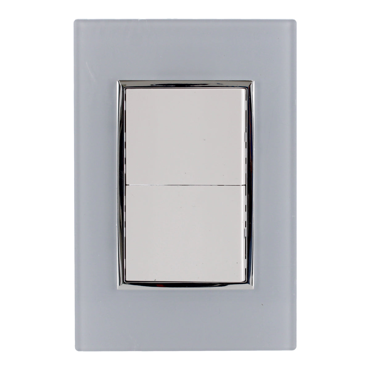Placa con apagador doble línea Venecia 4475 Sanelec