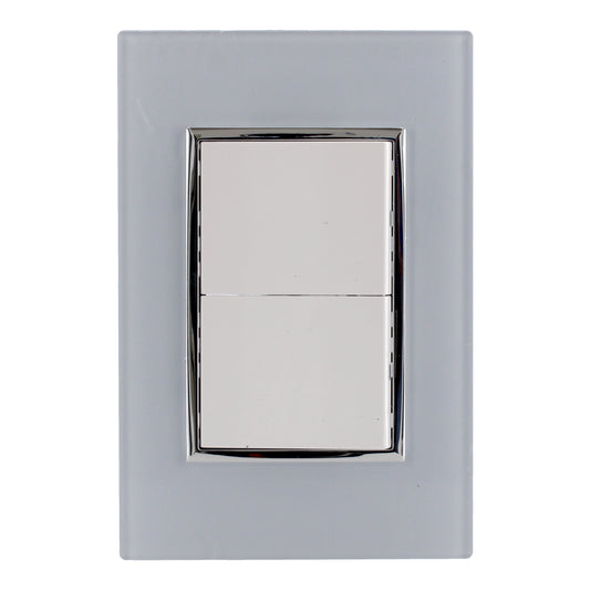 Placa con apagador doble línea Venecia 4475 Sanelec