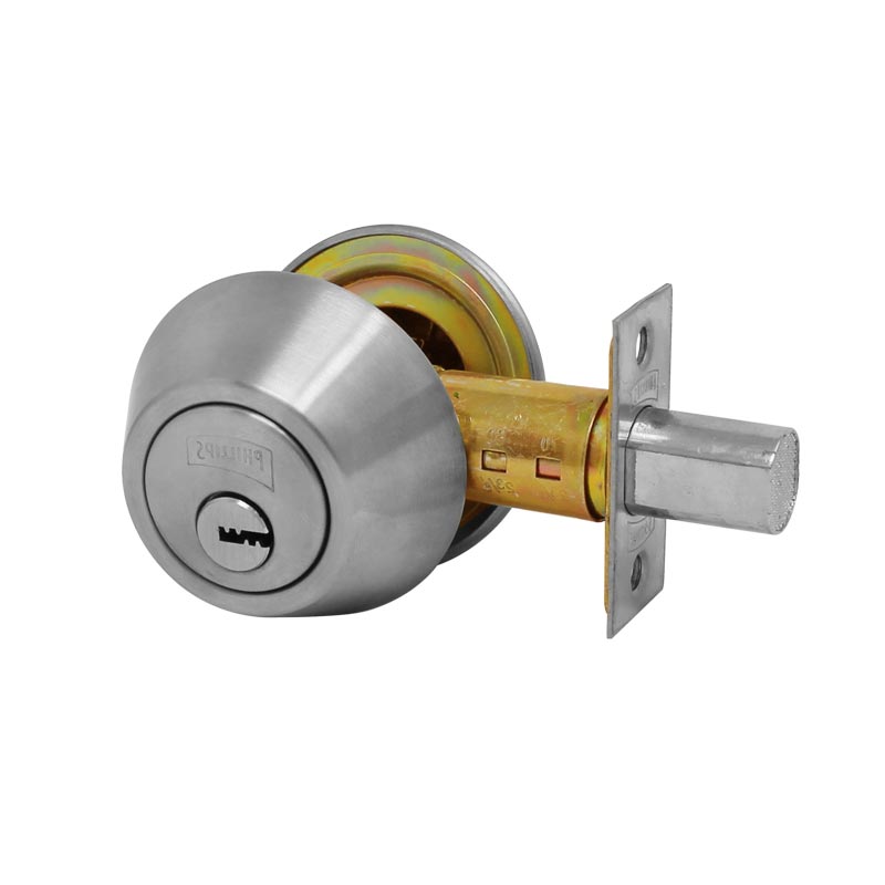 Cerrojo doble cilindro de alta seguridad cromo mate 5349 Phillips
