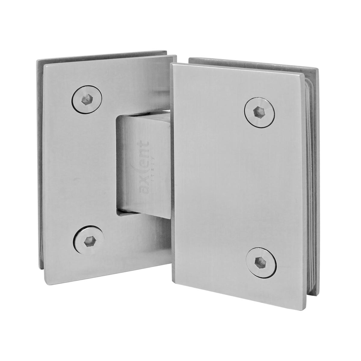 Bisagra para baño vidrio a vidrio a 180° níquel satín SH330-S Axcent