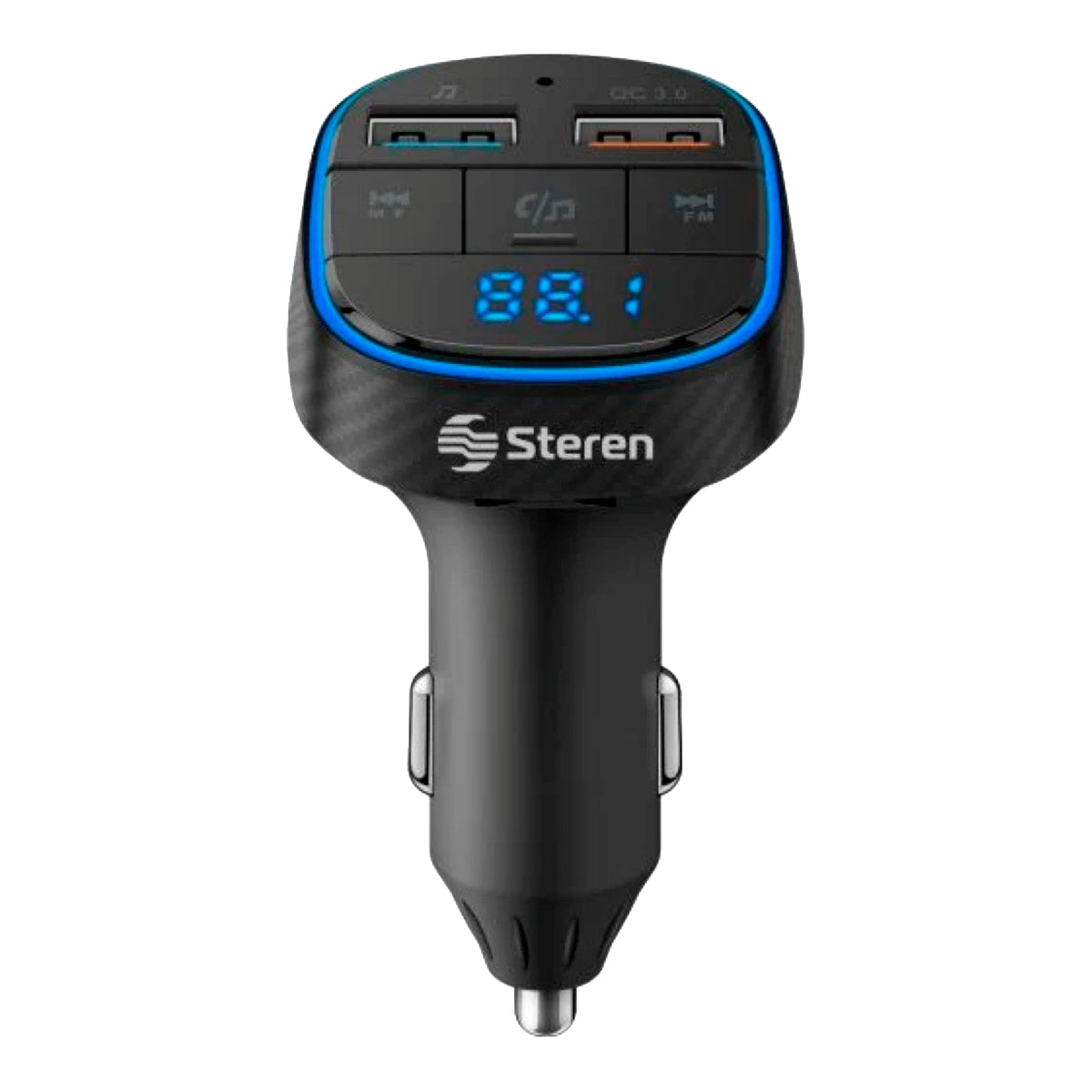 Transmisor FM Bluetooth con cargador Turbo Charge, reproductor MP3 y medidor de voltaje de batería F