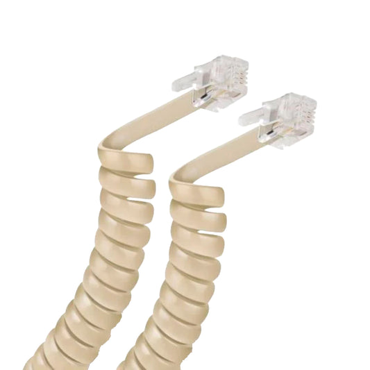 Cable espiral telefónico plug a plug para auricular de 2,1 m marfil 302-007 Steren